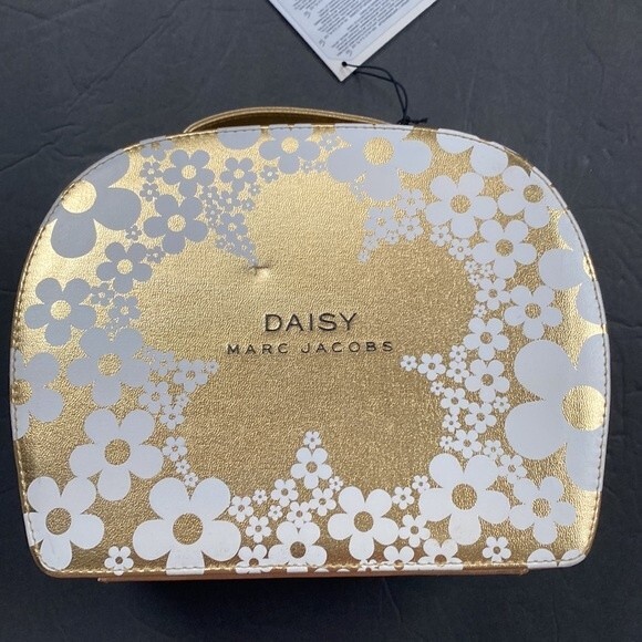 Daisy Marc Jacobs Gold Zipper Handbag Cosmetic Travel Case Only - Picture 2 of 10